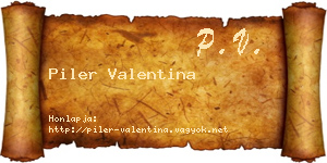 Piler Valentina névjegykártya